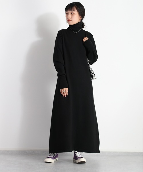 cepo(セポ)の「モチモチ ハイネックニットワンピース(ワンピース・レディース・ブラック/オレンジ/ベージュ・M)」の5枚目の写真