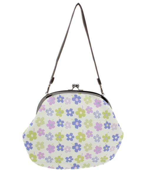 カヤ(カヤ)の「【カヤ】ジャガード7寸丸型がま口バッグ(ハンドバッグ・レディース・カラフル/梅/ホワイト系その他/ブラック系その他/マルチ・FREE)」の1枚目の写真