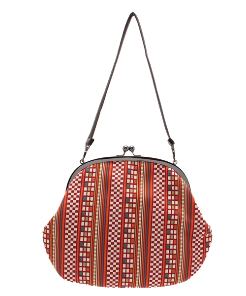 カヤ(カヤ)の「【カヤ】ジャガード7寸丸型がま口バッグ(ハンドバッグ・レディース・カラフル/梅/ホワイト系その他/ブラック系その他/マルチ・FREE)」の4枚目の写真