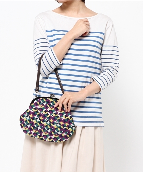 カヤ(カヤ)の「【カヤ】ジャガード7寸丸型がま口バッグ(ハンドバッグ・レディース・カラフル/梅/ホワイト系その他/ブラック系その他/マルチ・FREE)」の10枚目の写真