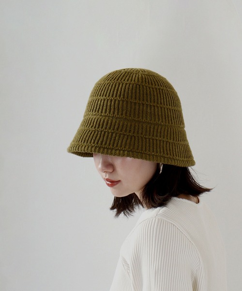 Sense of Grace（センスオブグレース）の「MOLN HAT リブ編みニットハット（ハット・レディース・ブラック/オリーブ/アイボリー/ベージュ/ブラウン・FREE）」の2枚目の写真