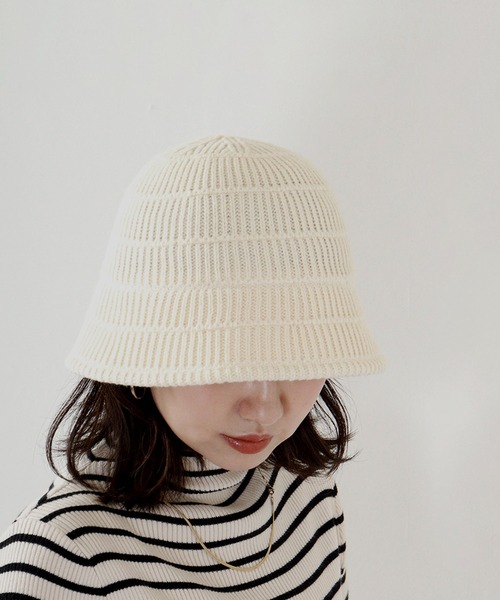 Sense of Grace（センスオブグレース）の「MOLN HAT リブ編みニットハット（ハット・レディース・ブラック/オリーブ/アイボリー/ベージュ/ブラウン・FREE）」の8枚目の写真