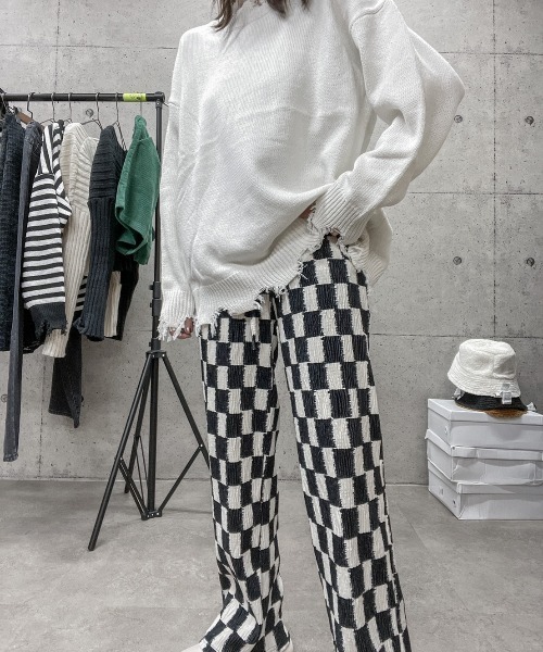 edit（プラスエディット）の「ブロックチェックパンツ（その他パンツ