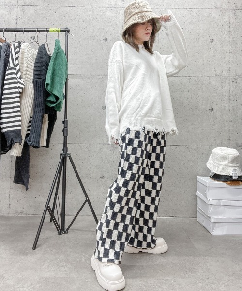 edit（プラスエディット）の「ブロックチェックパンツ（その他パンツ