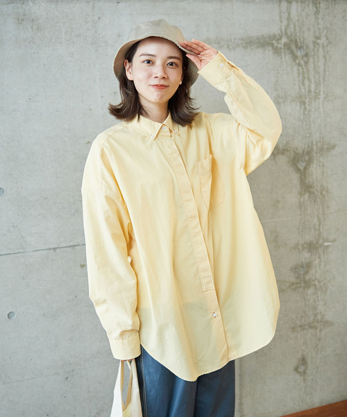 PAR ICI（パーリッシィ）の「リップストップ/チェック オーバーサイズボタンダウンシャツ（シャツ/ブラウス・レディース・パープル/イエロー/アイボリー・FREE）」の3枚目の写真