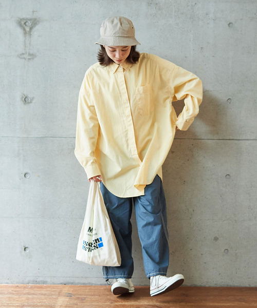 PAR ICI（パーリッシィ）の「リップストップ/チェック オーバーサイズボタンダウンシャツ（シャツ/ブラウス・レディース・パープル/イエロー/アイボリー・FREE）」の7枚目の写真