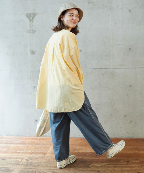 PAR ICI（パーリッシィ）の「リップストップ/チェック オーバーサイズボタンダウンシャツ（シャツ/ブラウス・レディース・パープル/イエロー/アイボリー・FREE）」の9枚目の写真