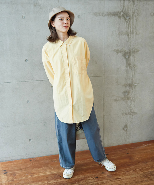 PAR ICI（パーリッシィ）の「リップストップ/チェック オーバーサイズボタンダウンシャツ（シャツ/ブラウス・レディース・パープル/イエロー/アイボリー・FREE）」の8枚目の写真