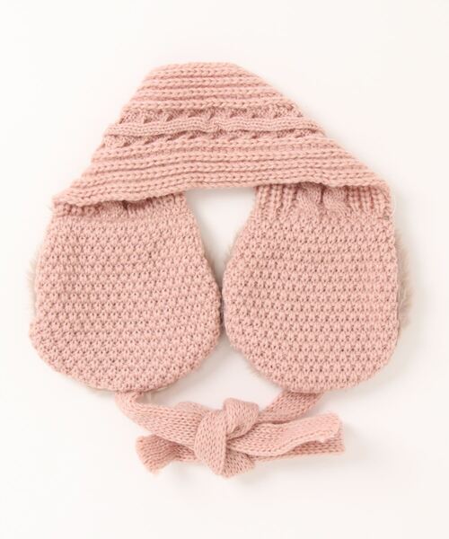 Bambin（ボンバン）の「【 Bambin / ボンバン 】 ケーブル編み ニット イヤーマフ / ファー 付け襟（イヤーマフ・キッズ・ベージュ/ピンク/カーキ/ブラウン/グレー/ブラック・FREE）」の7枚目の写真