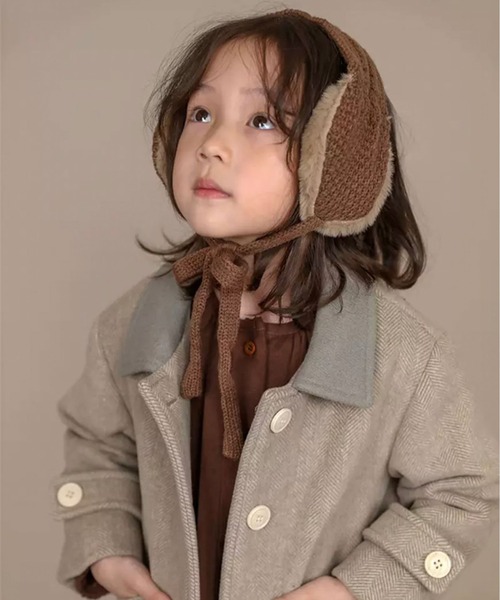 Bambin（ボンバン）の「【 Bambin / ボンバン 】 ケーブル編み ニット イヤーマフ / ファー 付け襟（イヤーマフ・キッズ・ベージュ/ピンク/カーキ/ブラウン/グレー/ブラック・FREE）」の18枚目の写真