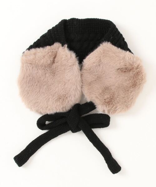 Bambin（ボンバン）の「【 Bambin / ボンバン 】 ケーブル編み ニット イヤーマフ / ファー 付け襟（イヤーマフ・キッズ・ベージュ/ピンク/カーキ/ブラウン/グレー/ブラック・FREE）」の10枚目の写真