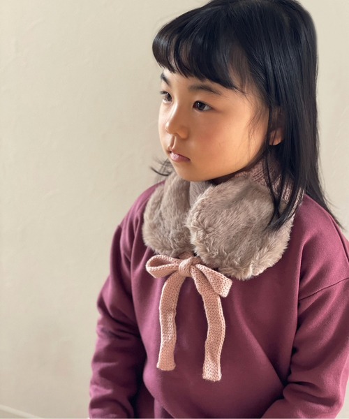 Bambin（ボンバン）の「【 Bambin / ボンバン 】 ケーブル編み ニット イヤーマフ / ファー 付け襟（イヤーマフ・キッズ・ベージュ/ピンク/カーキ/ブラウン/グレー/ブラック・FREE）」の15枚目の写真