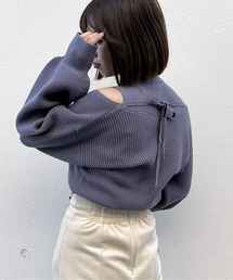 NOMAE | カシュクールレイヤードニット(7G)(ニット/セーター)