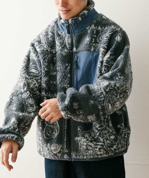 セール】バンダナ柄 ZIP UP ボアブルゾン（ブルゾン）｜ITEMS