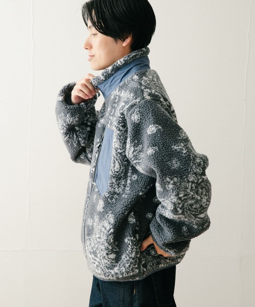 セール】バンダナ柄 ZIP UP ボアブルゾン（ブルゾン）｜ITEMS