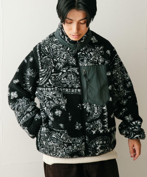 セール】バンダナ柄 ZIP UP ボアブルゾン（ブルゾン）｜ITEMS