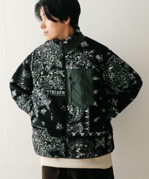 セール】バンダナ柄 ZIP UP ボアブルゾン（ブルゾン）｜ITEMS