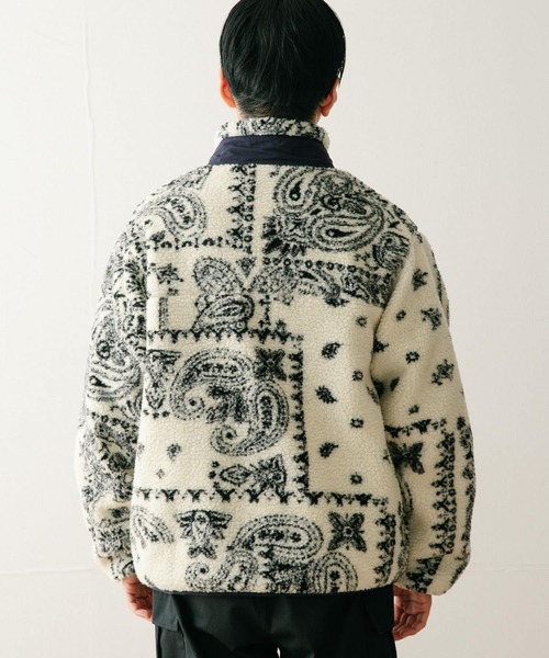 ITEMS URBANRESEARCH(アイテムズ アーバンリサーチ)の「バンダナ柄 ZIP UP ボアブルゾン(ブルゾン・メンズ・グレー/オフホワイト/ブラック・MEDIUM/LARGE)」の15枚目の写真