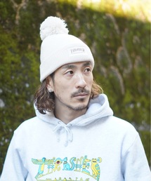 THRASHER（スラッシャー）の「BOX LOGO BONBON BEANIE/THRASHER スラッシャーニットキャップ・ビーニー ストリート スケート ブランド 秋冬（ニットキャップ/ビーニー・レディース）」
