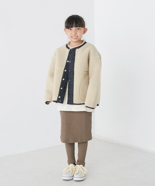 OMNES（オムネス）の「キッズボンディングボアジャケット（その他アウター・キッズ・ブラック/アイボリー/キャメル・80/140/100/120）」の4枚目の写真