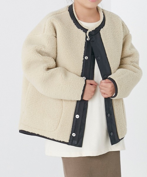 OMNES（オムネス）の「キッズボンディングボアジャケット（その他アウター・キッズ・ブラック/アイボリー/キャメル・80/140/100/120）」の8枚目の写真