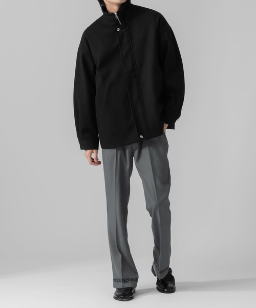 Adoon plain（アドーンプレーン）の「【Adoon plain】刺繍フレアパンツ（スラックス・メンズ・グレー/ブラック・SMALL/MEDIUM/LARGE）」の7枚目の写真