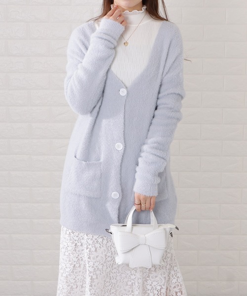 セール】シャギーニットロングカーディガン（カーディガン/ボレロ
