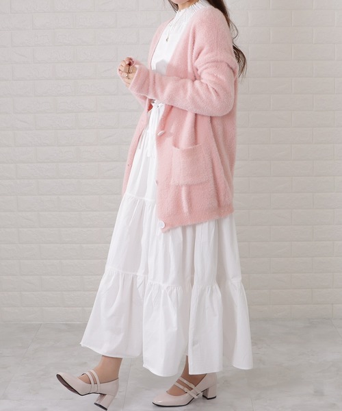 セール】シャギーニットロングカーディガン（カーディガン