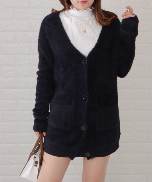 セール】シャギーニットロングカーディガン（カーディガン/ボレロ