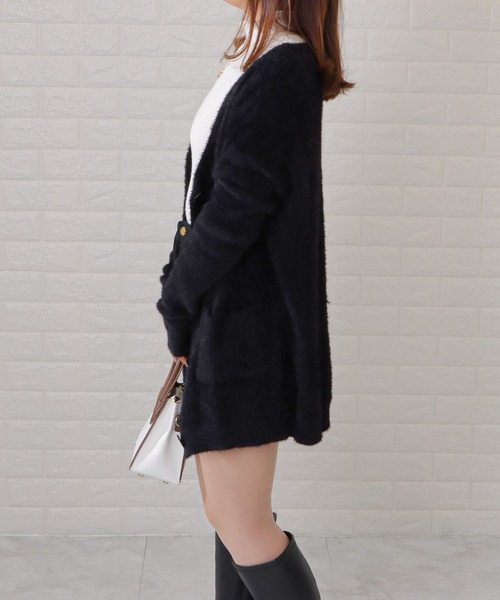 セール】シャギーニットロングカーディガン（カーディガン/ボレロ