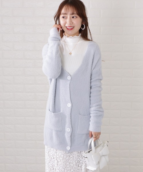 セール】シャギーニットロングカーディガン（カーディガン