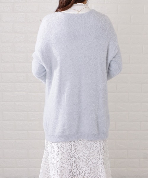 セール】シャギーニットロングカーディガン（カーディガン