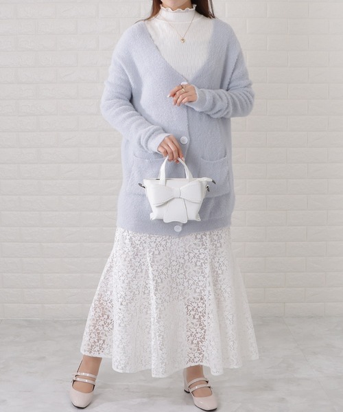 Lace Ladies(レースレディース)の「シャギーニットロングカーディガン(カーディガン/ボレロ・レディース・ピンク/ブラック/グレー・FREE)」の13枚目の写真