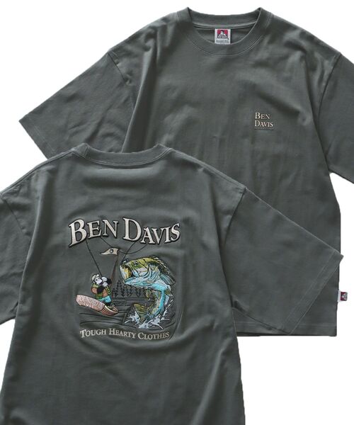 NAVAL（ナバル）の「【BEN DAVIS(ベンデイビス)】FISHING EMB TEE /  フィッシング 刺繍 胸ワンポイント Tシャツ（Tシャツ/カットソー・メンズ・ブラック/カーキ/ホワイト・MEDIUM/LARGE/X-LARGE）」の3枚目の写真