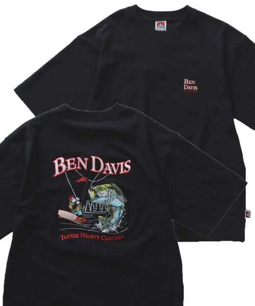 NAVAL（ナバル）の「【BEN DAVIS(ベンデイビス)】FISHING EMB TEE /  フィッシング 刺繍 胸ワンポイント Tシャツ（Tシャツ/カットソー・メンズ・ブラック/カーキ/ホワイト・MEDIUM/LARGE/X-LARGE）」の2枚目の写真