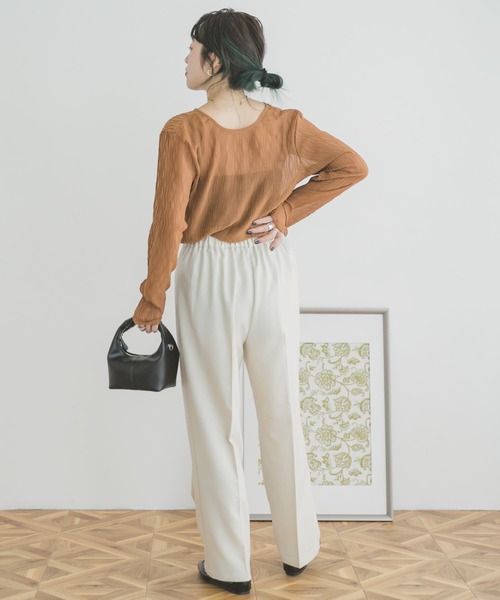 ITEMS URBANRESEARCH（アイテムズ アーバンリサーチ）の「ウォッシャブルストレートパンツ（スラックス・レディース・ブラック/ラベンダー/アイボリー・SMALL/MEDIUM）」の10枚目の写真