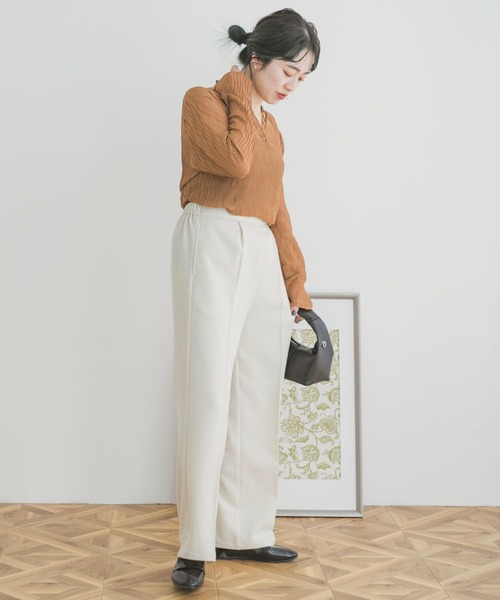 ITEMS URBANRESEARCH（アイテムズ アーバンリサーチ）の「ウォッシャブルストレートパンツ（スラックス・レディース・ブラック/ラベンダー/アイボリー・SMALL/MEDIUM）」の11枚目の写真