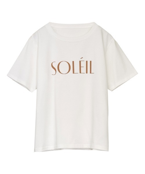 Re:EDIT（リエディ）の「[華奢見えが叶う][着た瞬間ひんやり][接触冷感][UVカット]ラバープリントロゴTシャツ（Tシャツ/カットソー・レディース・ホワイト/ブラック/ホワイト系その他・MEDIUM/LARGE）」の2枚目の写真