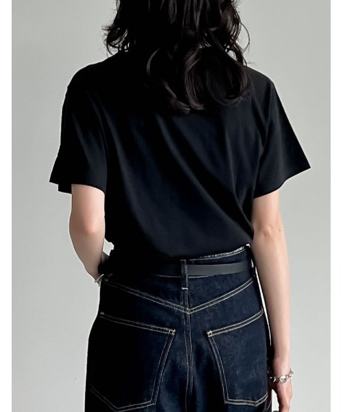 Re:EDIT（リエディ）の「[華奢見えが叶う][着た瞬間ひんやり][接触冷感][UVカット]ラバープリントロゴTシャツ（Tシャツ/カットソー・レディース・ホワイト/ブラック/ホワイト系その他・MEDIUM/LARGE）」の20枚目の写真