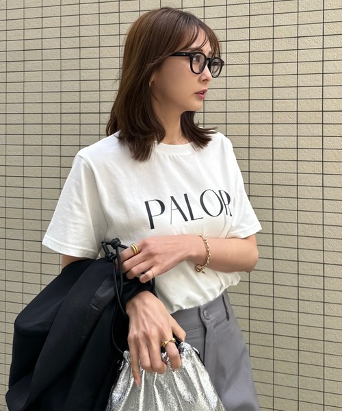 Re:EDIT（リエディ）の「[華奢見えが叶う][着た瞬間ひんやり][接触冷感][UVカット]ラバープリントロゴTシャツ（Tシャツ/カットソー・レディース・ホワイト/ブラック/ホワイト系その他・MEDIUM/LARGE）」の9枚目の写真