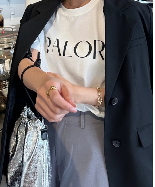 Re:EDIT（リエディ）の「[華奢見えが叶う][着た瞬間ひんやり][接触冷感][UVカット]ラバープリントロゴTシャツ（Tシャツ/カットソー・レディース・ホワイト/ブラック/ホワイト系その他・MEDIUM/LARGE）」の10枚目の写真