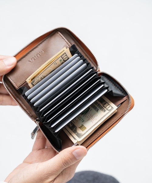 MURA（ムラ）の「リサイクルPU(合成皮革) スキミング防止 コンパクトミニ財布（財布・メンズ・ブラウン/グリーン/ネイビー/ブラック・FREE）」の11枚目の写真