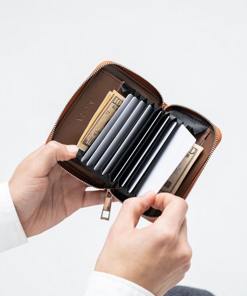 MURA（ムラ）の「リサイクルPU(合成皮革) スキミング防止 コンパクトミニ財布（財布・メンズ・ブラウン/グリーン/ネイビー/ブラック・FREE）」の12枚目の写真