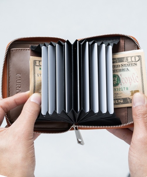 MURA（ムラ）の「リサイクルPU(合成皮革) スキミング防止 コンパクトミニ財布（財布・メンズ・ブラウン/グリーン/ネイビー/ブラック・FREE）」の15枚目の写真