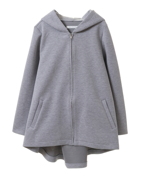 SOFFITTO（ソフィット）の「ダンボールポンチバックフレアパーカー(取り扱い店舗限定)（パーカー・レディース・ブラック/ミント/グレイッシュベージュ/オリーブ/杢グレー・FREE）」の3枚目の写真