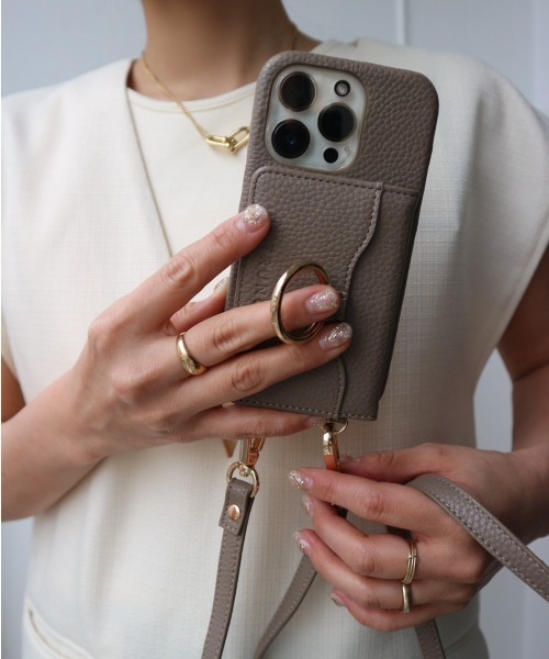 TRUNC（トランクエイティーエイト）の「【iPhone13/13PRO】Shoulder Strap  iPhone Card Case"（スマホケース/カバー・レディース・ブラック/アイボリー/グレイッシュベージュ・FREE）」の3枚目の写真