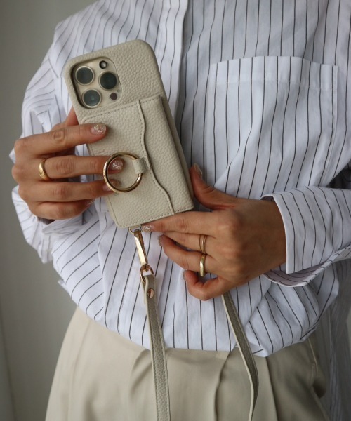 TRUNC（トランクエイティーエイト）の「【iPhone13/13PRO】Shoulder Strap  iPhone Card Case"（スマホケース/カバー・レディース・ブラック/アイボリー/グレイッシュベージュ・FREE）」の9枚目の写真