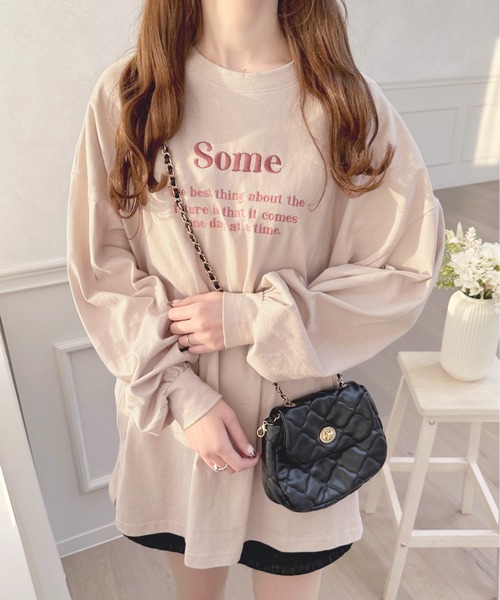 apres jour(アプレジュール)の「きらきら刺繍ロンT【ZOZOTOWN限定アイテム】(Tシャツ/カットソー・レディース・ホワイト/ライトピンク/ネイビー/オフホワイト・X-LARGE/フリー)」の4枚目の写真