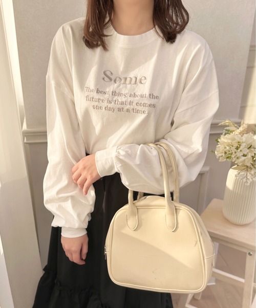 apres jour(アプレジュール)の「きらきら刺繍ロンT【ZOZOTOWN限定アイテム】(Tシャツ/カットソー・レディース・ホワイト/ライトピンク/ネイビー/オフホワイト・X-LARGE/フリー)」の5枚目の写真