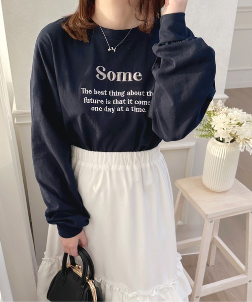 apres jour(アプレジュール)の「きらきら刺繍ロンT【ZOZOTOWN限定アイテム】(Tシャツ/カットソー・レディース・ホワイト/ライトピンク/ネイビー/オフホワイト・X-LARGE/フリー)」の17枚目の写真